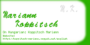 mariann koppitsch business card